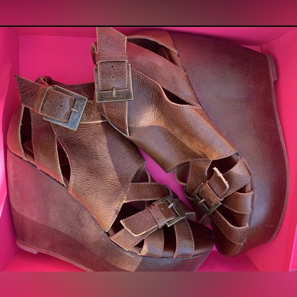Gee WaWa Sadie Platform Sandal Leather 10m Anthropologie Unworn